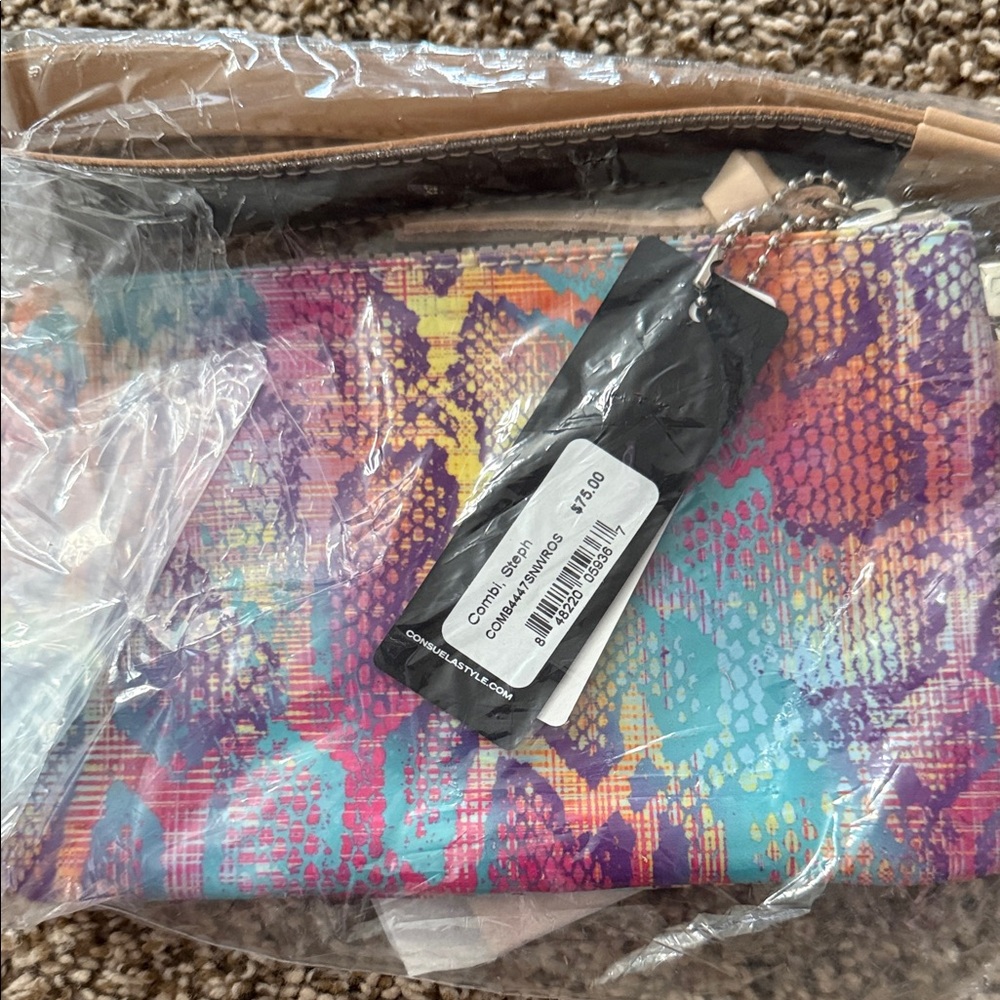 Consuela Multicolor Snake-Print Wristlet - Purple, Turquoise, Pink, Yellow